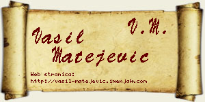 Vasil Matejević vizit kartica